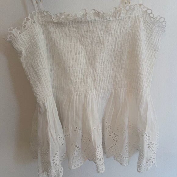 LoveShackFancy Condie Eyelet Lace Top $195.00 - Picture 1 of 7